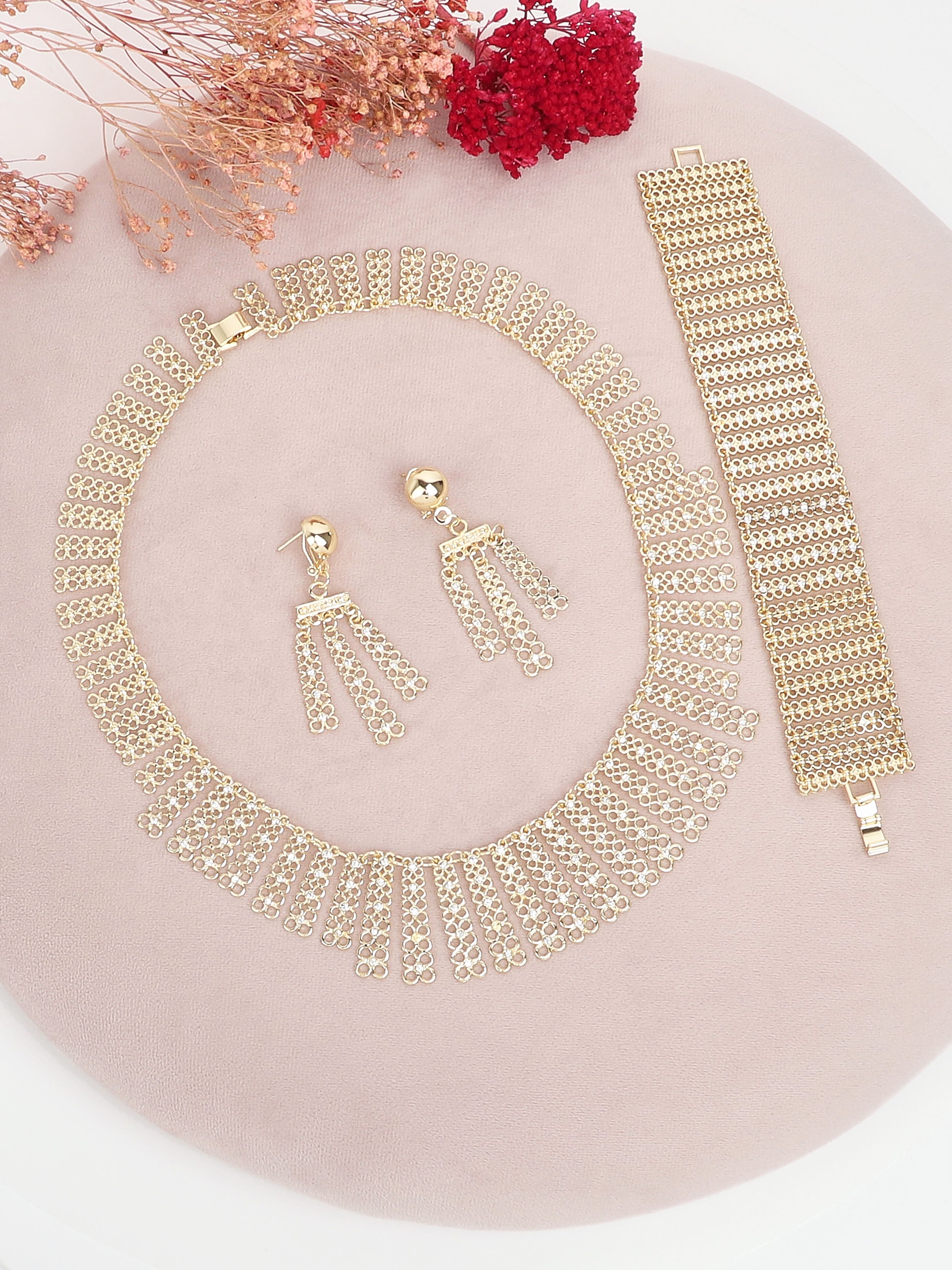 Parure 3 sets chaîne et zircons - Or - 6