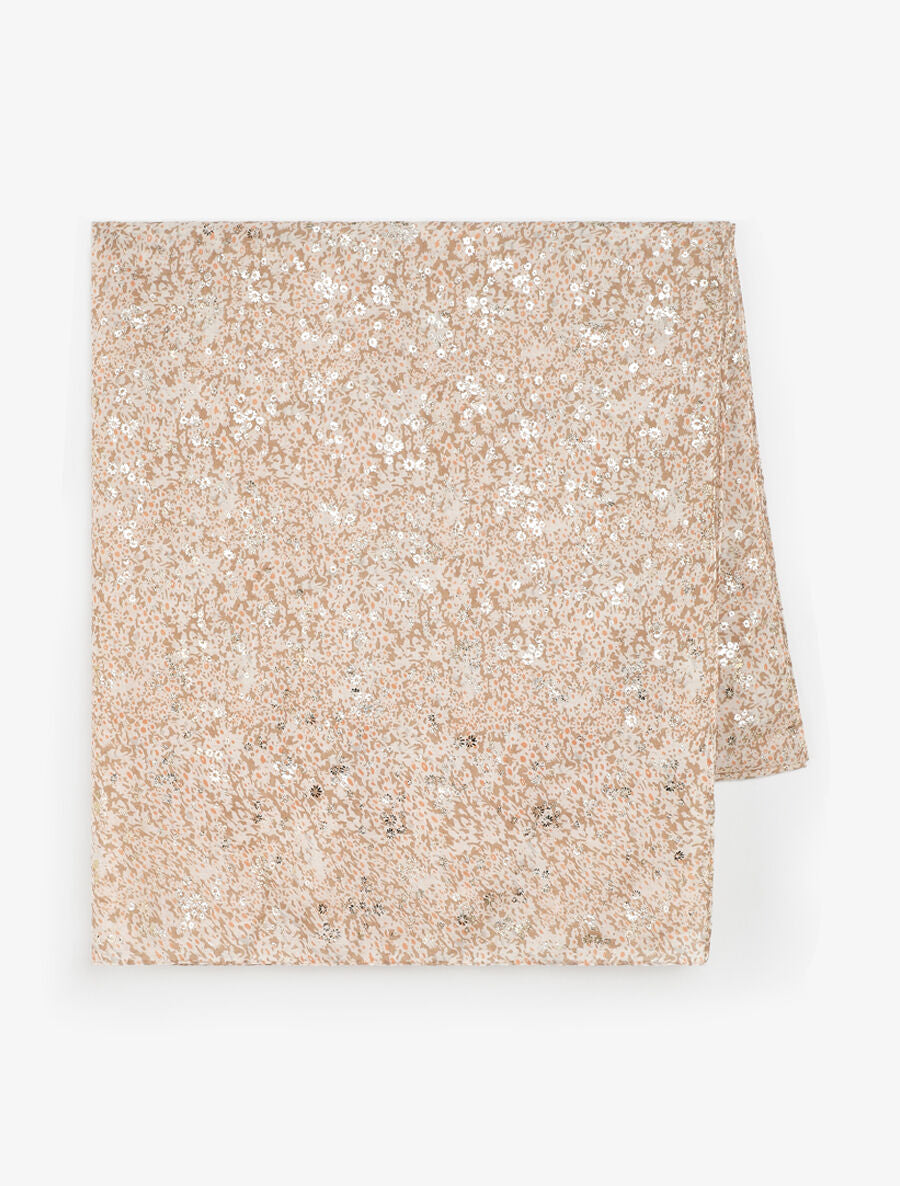 Foulard à petites fleurs irisées - Beige - 2