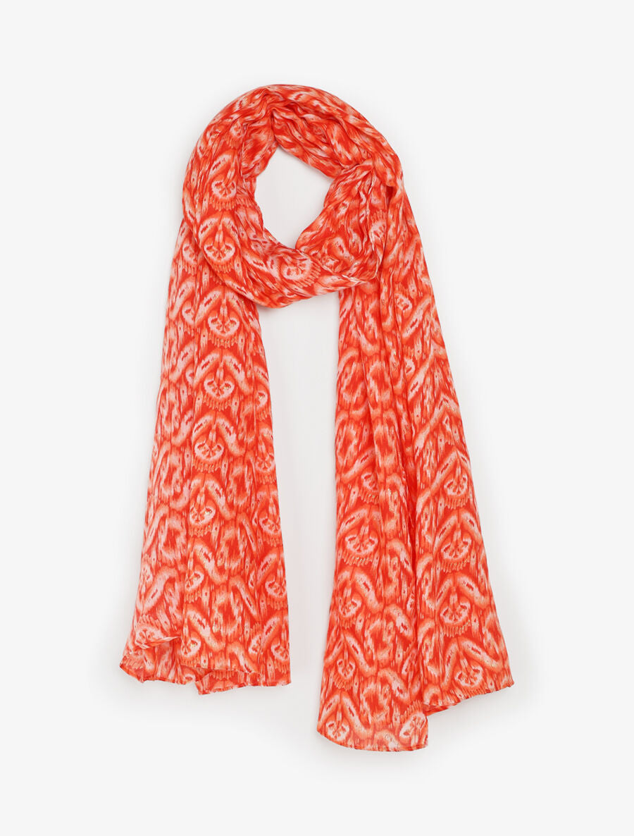 Foulard irisé imprimé psychédélique - Orange - 1