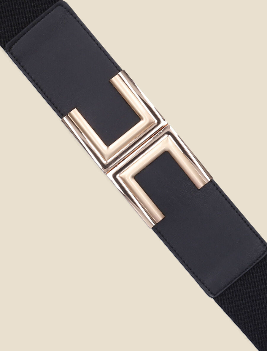 Ceinture élastiquée à boucle clip - Noir - 2