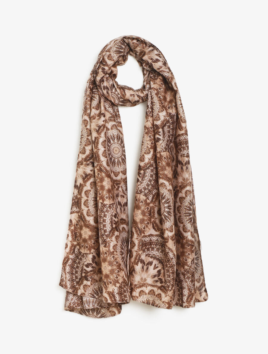 Foulard à motif rosace - Taupe - 1