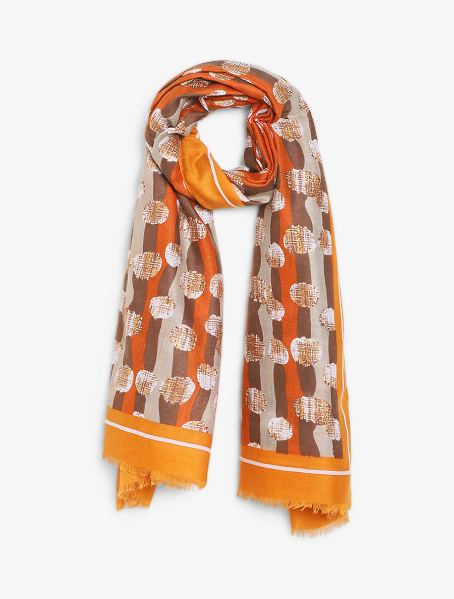 Foulard à imprimé graphique - Orange - 1