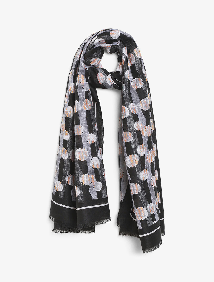 Foulard à imprimé graphique - Noir - 1