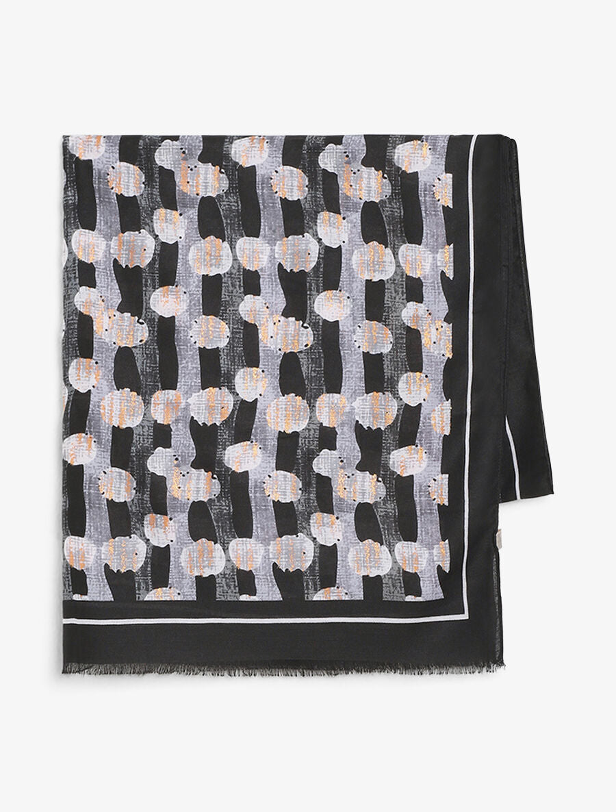 Foulard à imprimé graphique - Noir - 2