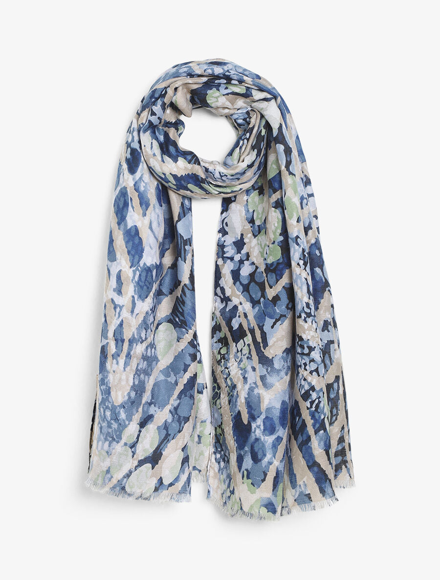 Foulard à imprimé abstrait - Marine - 1
