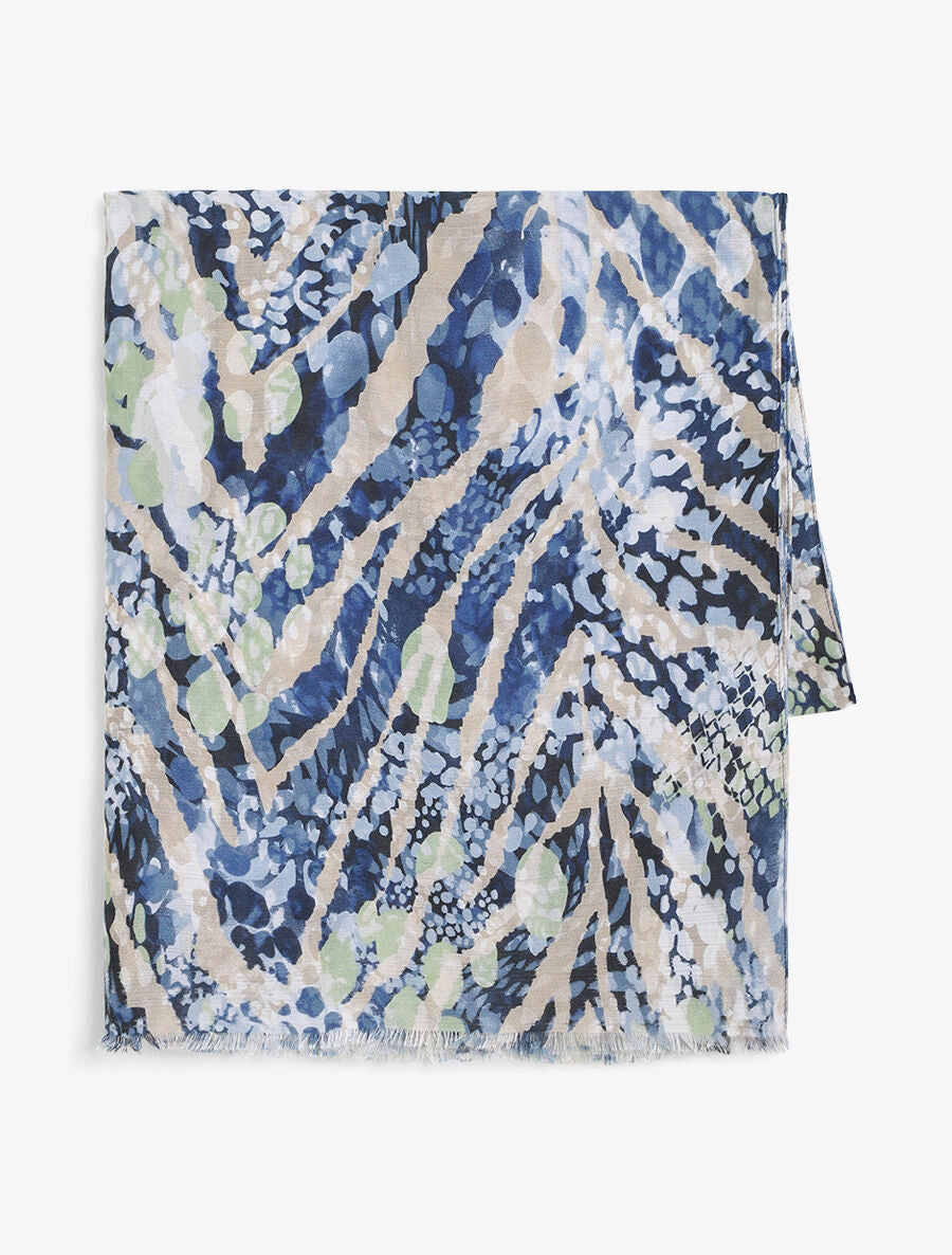 Foulard à imprimé abstrait - Marine - 2