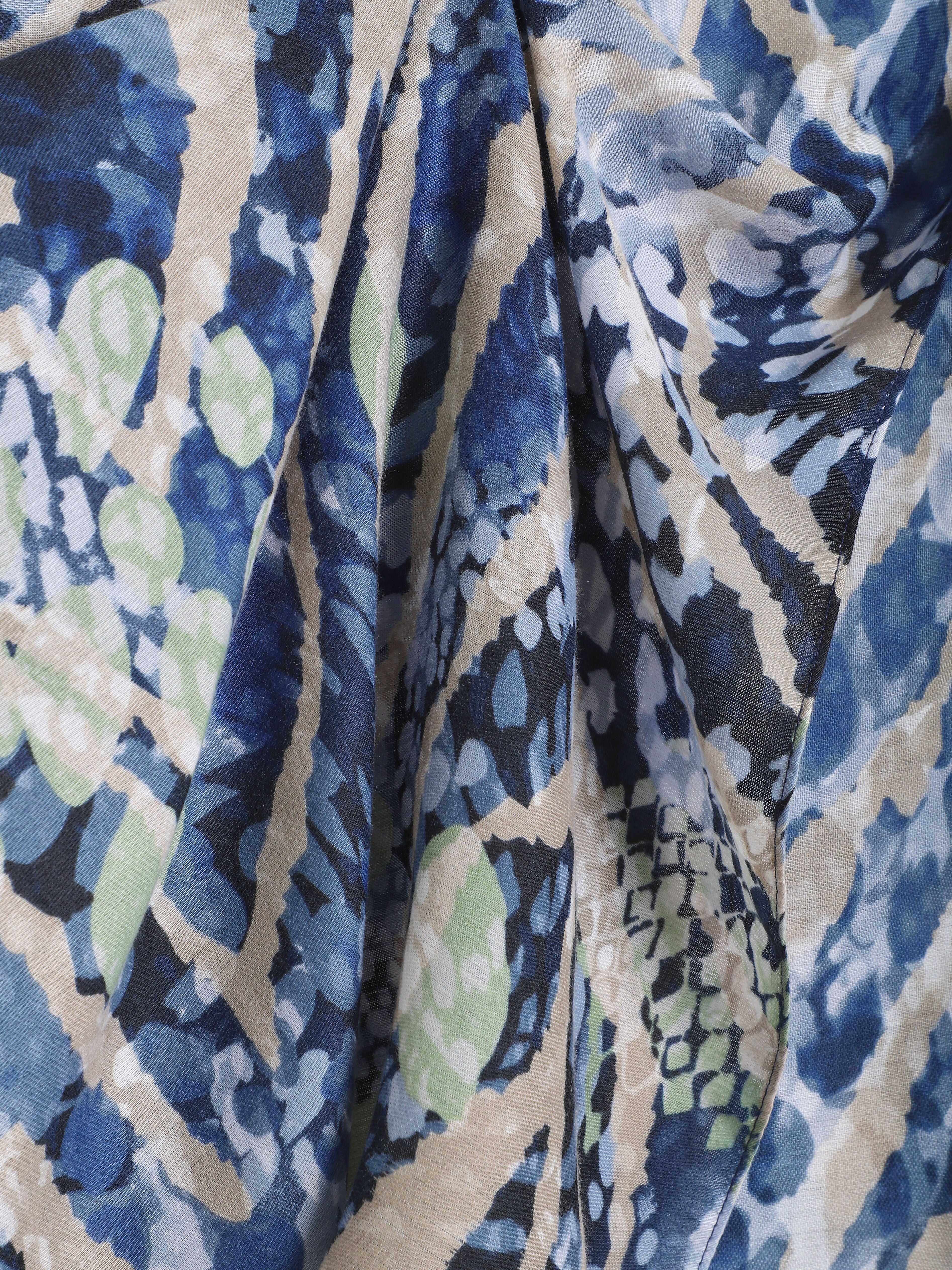 Foulard à imprimé abstrait - Marine - 3