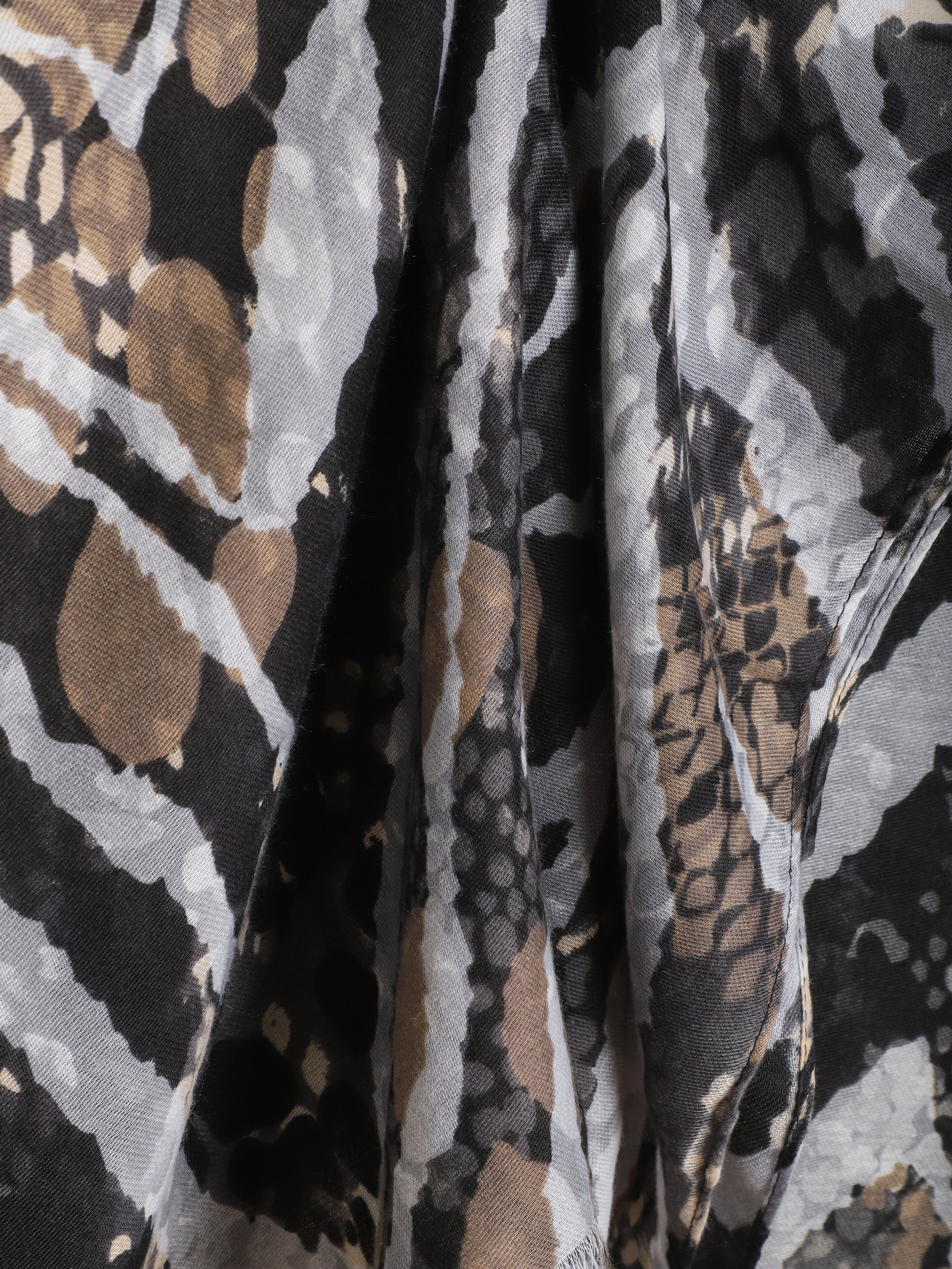 Foulard à imprimé abstrait - Noir - 3