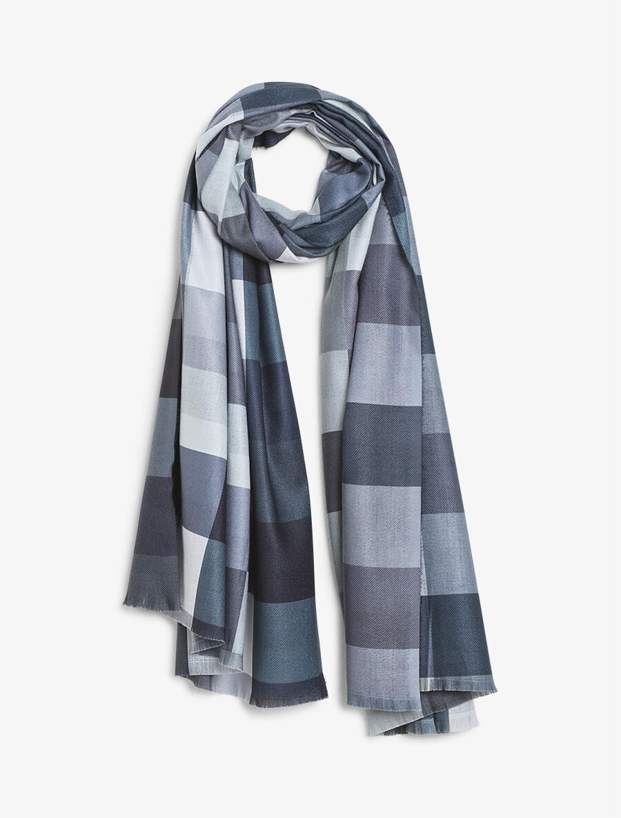 Foulard à imprimé grandes carreaux - Noir - 1