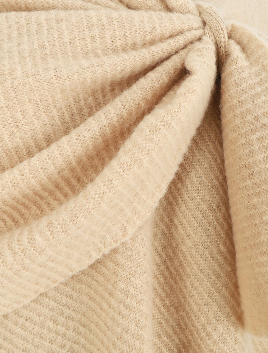 Châle côtelé à passant - Beige - 3