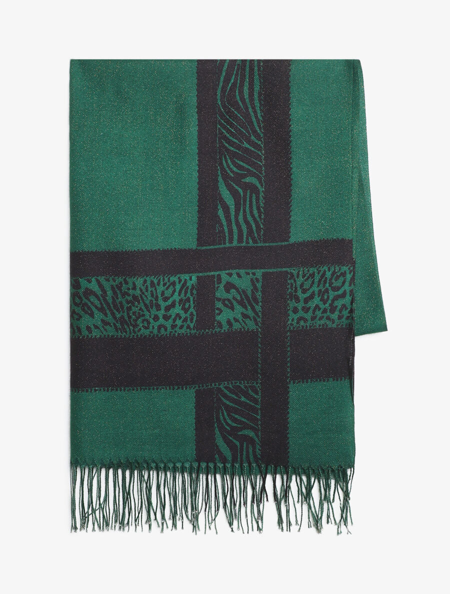Echarpe irisée motif léopard fantaisie - Vert - 2