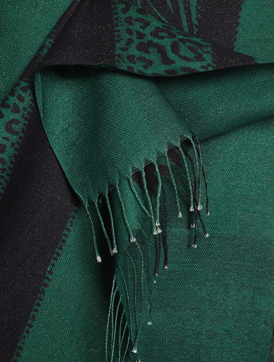 Echarpe irisée motif léopard fantaisie - Vert - 3