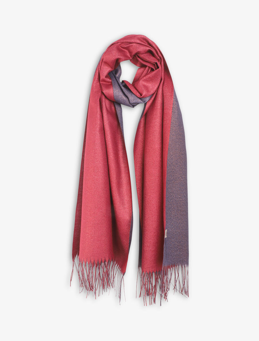 Foulard uni irisé à bords frangés - Bordeaux - 4