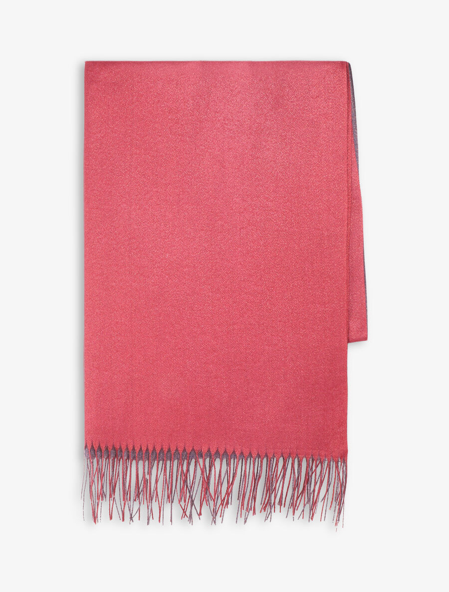 Foulard uni irisé à bords frangés - Bordeaux - 2