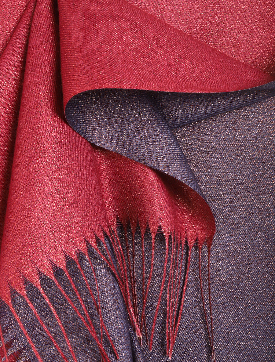 Foulard uni irisé à bords frangés - Bordeaux - 3