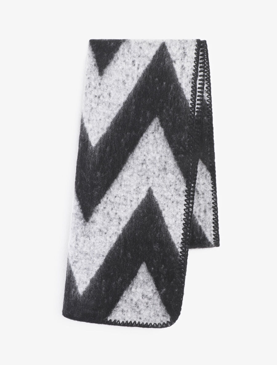 Echarpe motif zigzag - Noir - 2