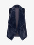 Gilet sans manches en fourrure synthétique - Marine - 1
