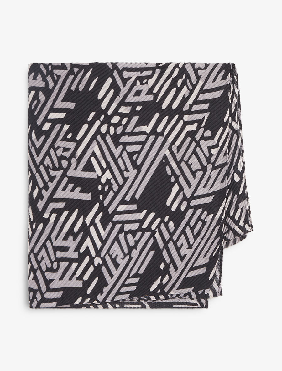 Foulard imprimé graphique bicolore - Noir - 2