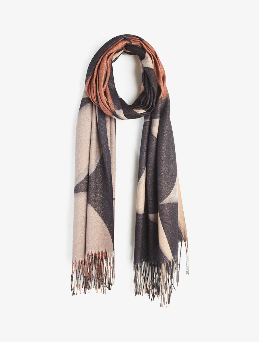 Foulard à imprimé graphique irisé - Noir - 1