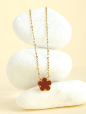 Collier à fleur - Rouge - 1