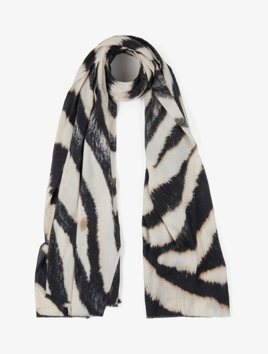 Foulard à imprimé vagues fondus - Noir - 1