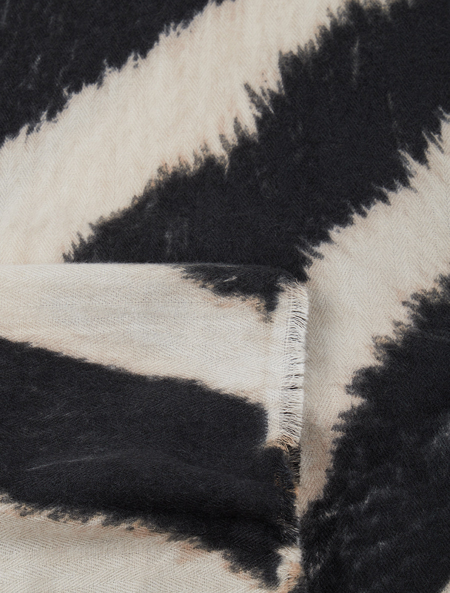 Foulard à imprimé vagues fondus - Noir - 3