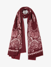 Foulard à imprimé cachemire - Bordeaux - 1