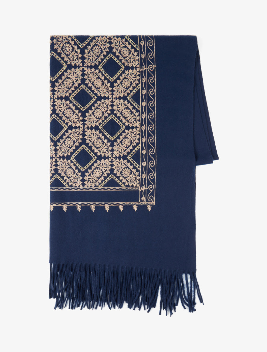 Echarpe à imprimé tapisserie - Marine - 2