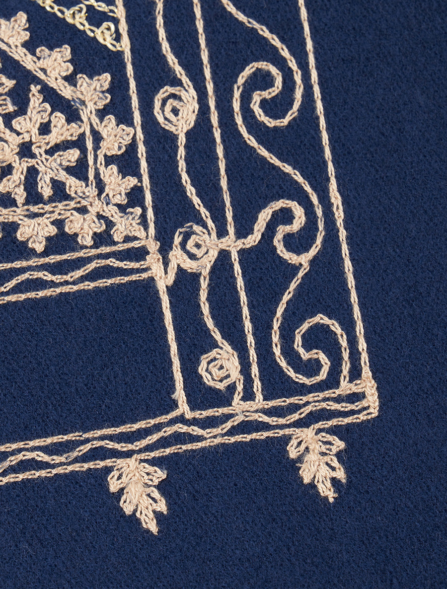 Echarpe à imprimé tapisserie - Marine - 3