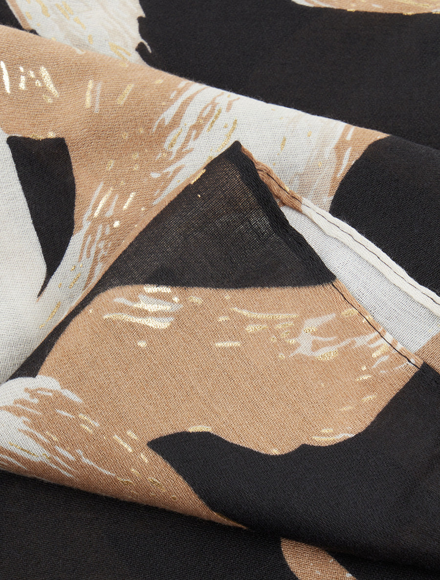 Foulard irisé à motif floral - Noir - 3