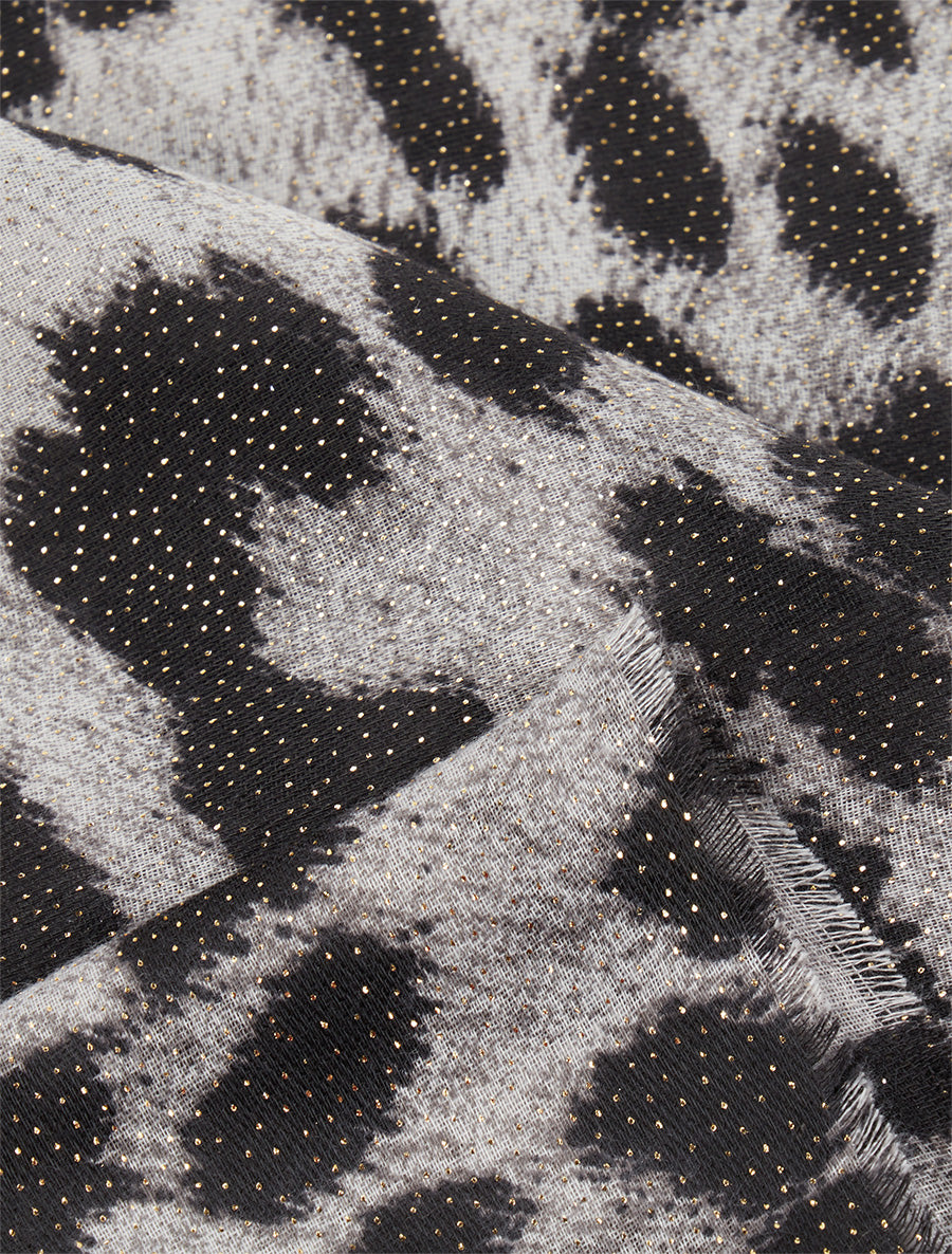 Foulard irisé imprimé léopard - Gris - 3
