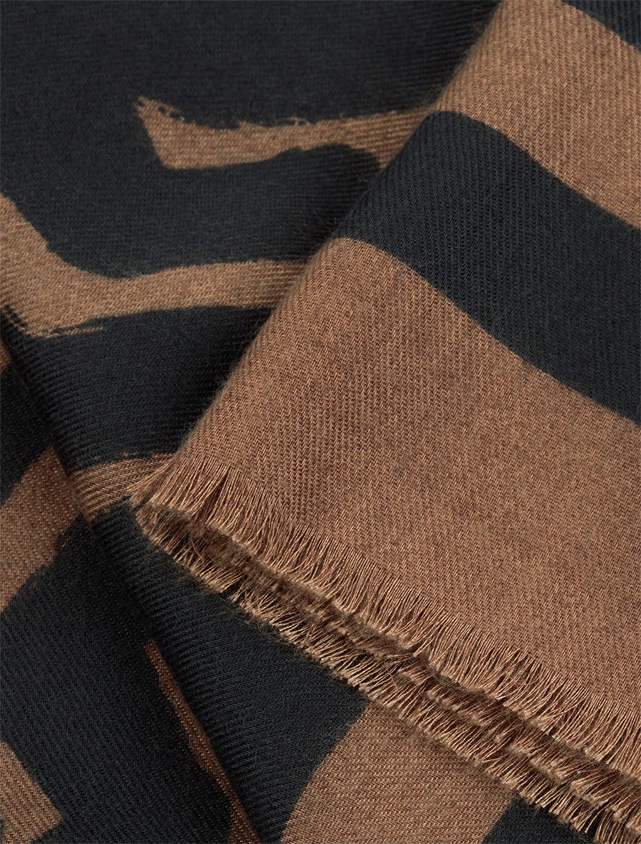 Foulard à motif graphique - Marron - 3