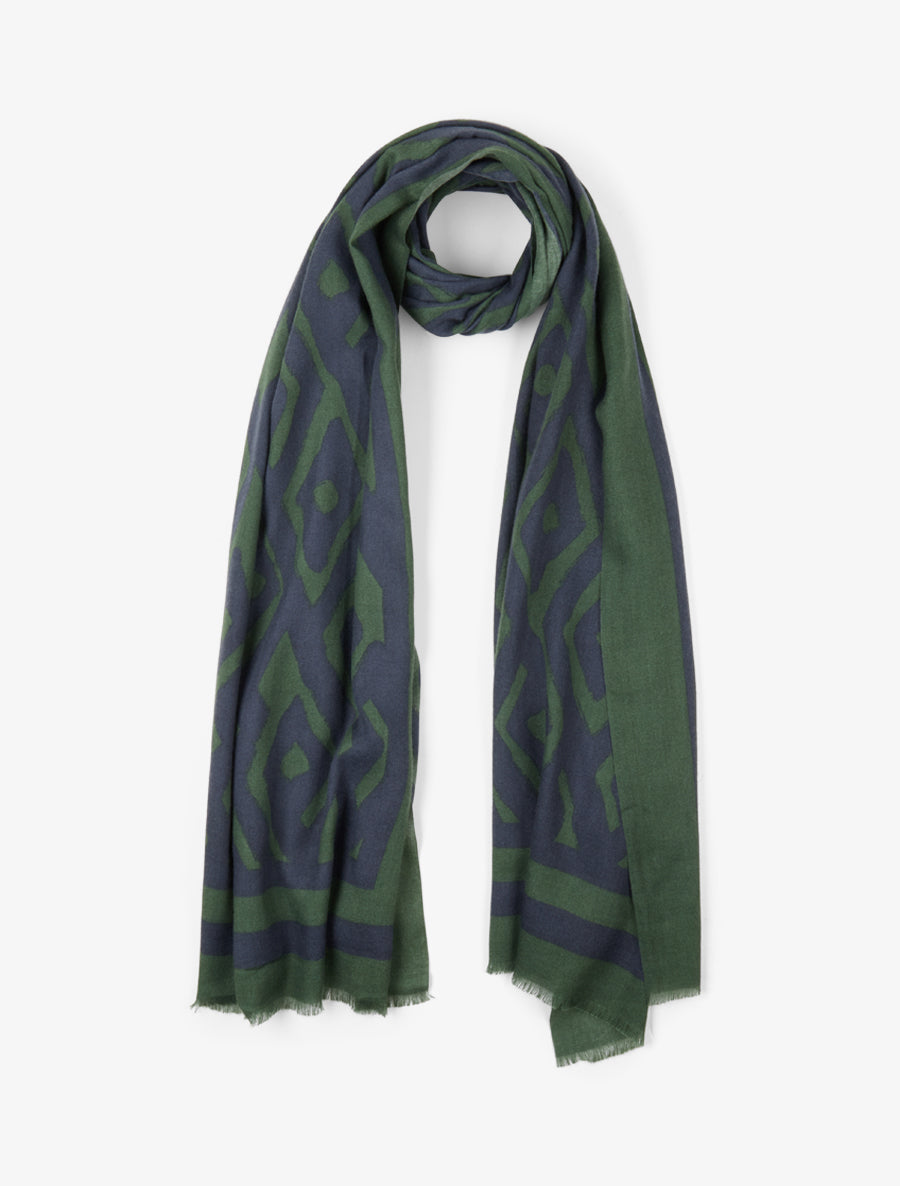 Foulard à motif graphique - Vert - 1