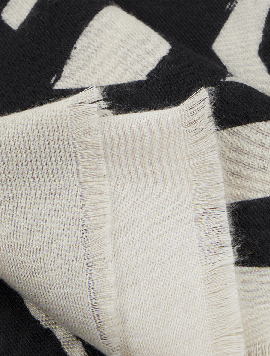 Foulard à motif graphique - Noir - 3