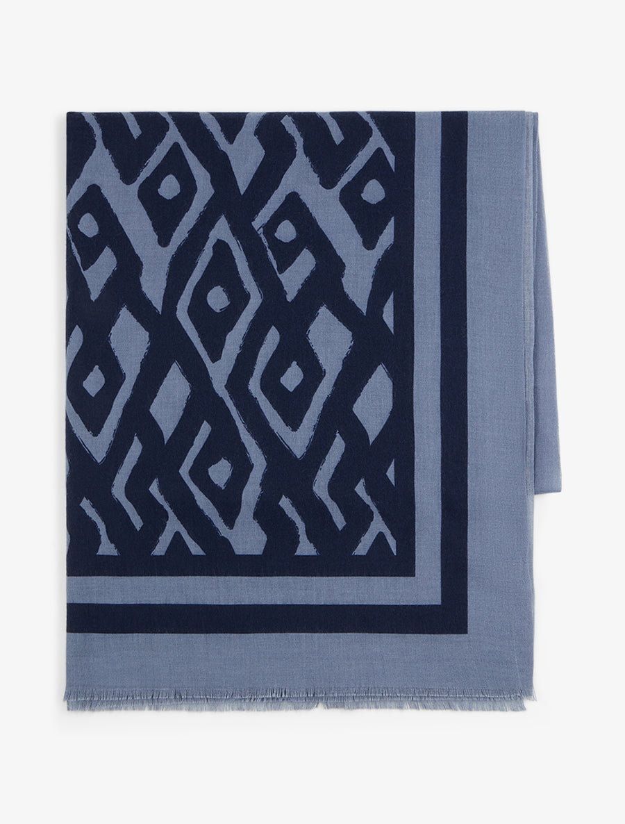 Foulard à motif graphique - Bleu - 2