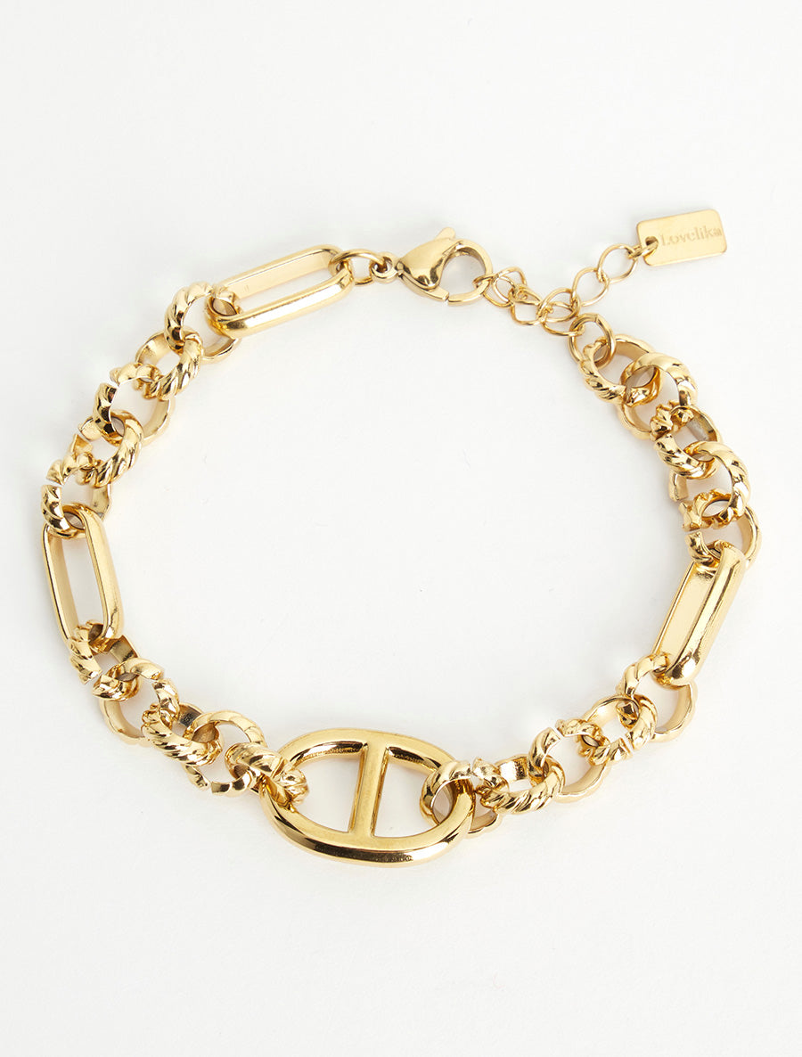 Bracelet en chaîne fantaisie torsadée - Or - 2