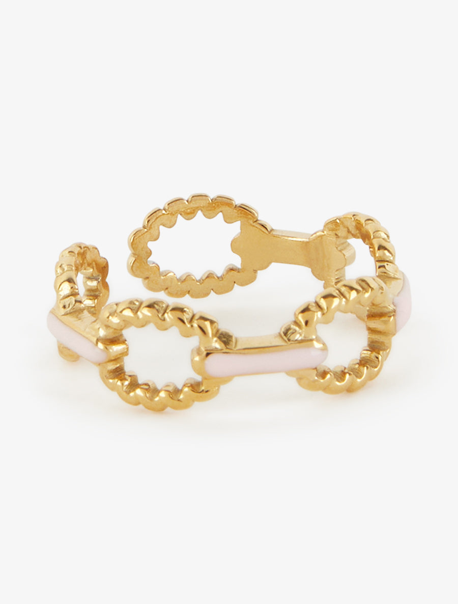 Bague style maillons marin torsadés - Or/rose - 2