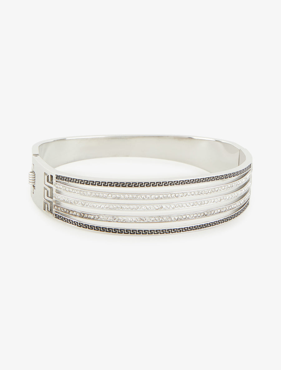 Jonc à strass et gravures - Argent - 2