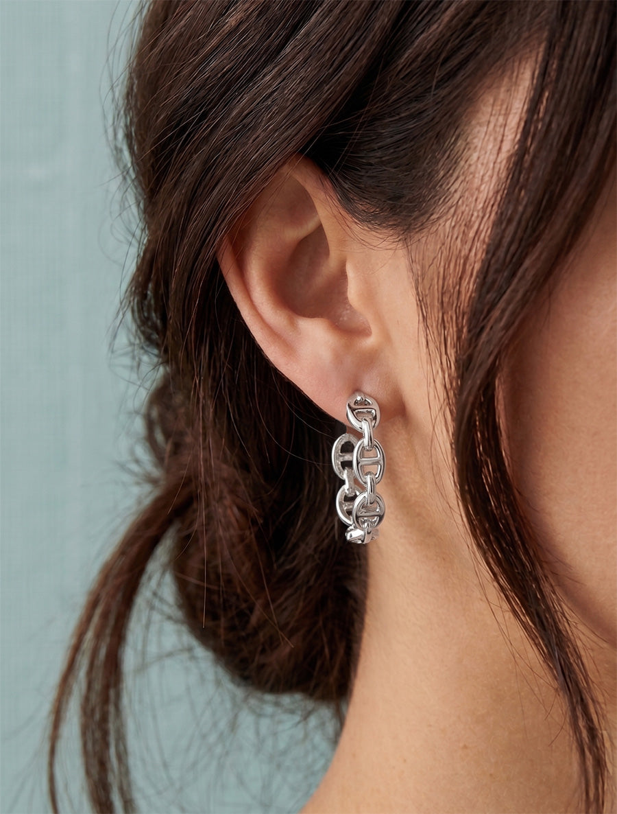 Créoles style maille marin - Argent - 1