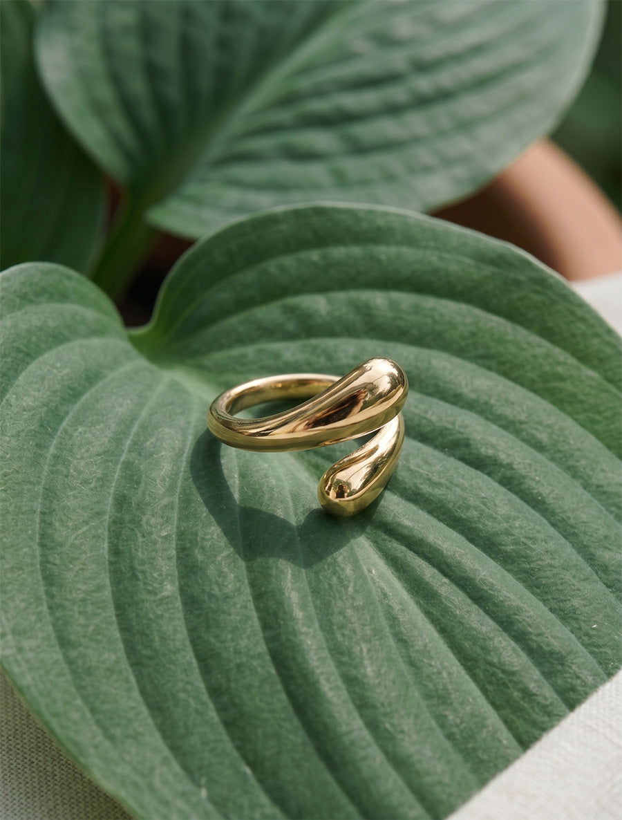 Bague style gouttes entralacées - Or - 1
