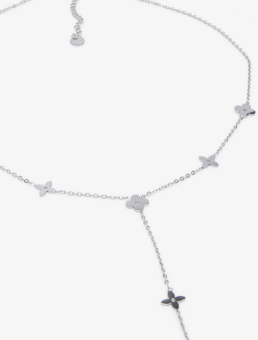 Collier en Y à motif floral - Argent - 3