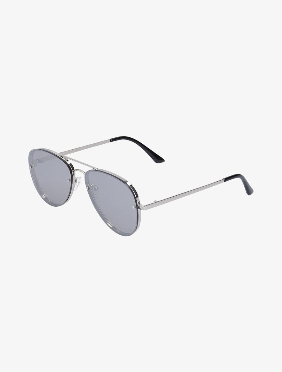 Lunettes de soleil aviateur oversize - Argent - 1