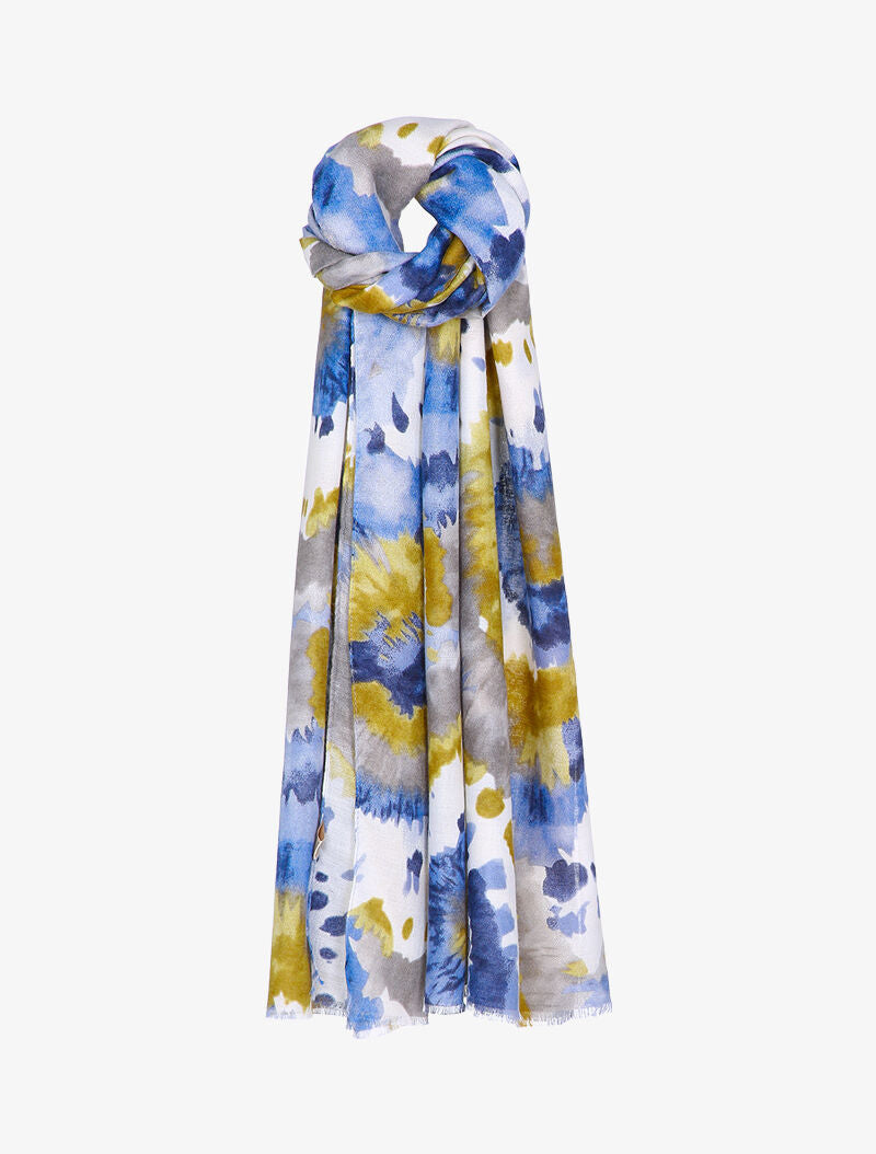 Foulard à imprimé tie and dye - Bleu - 3