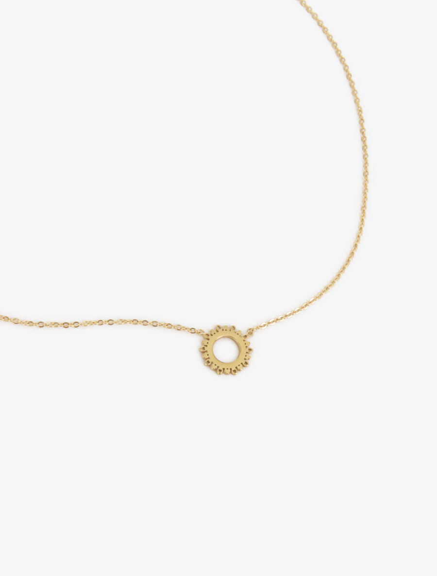 Collier à pendentif fleur - Or - 2