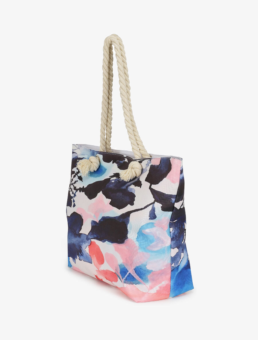 Sac de plage imprimé aquarelle - Bleu - 2