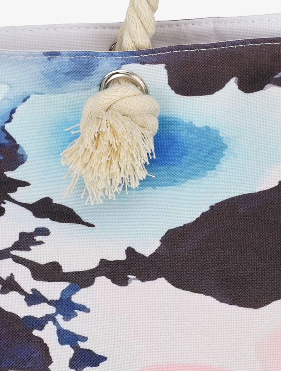 Sac de plage imprimé aquarelle - Bleu - 3