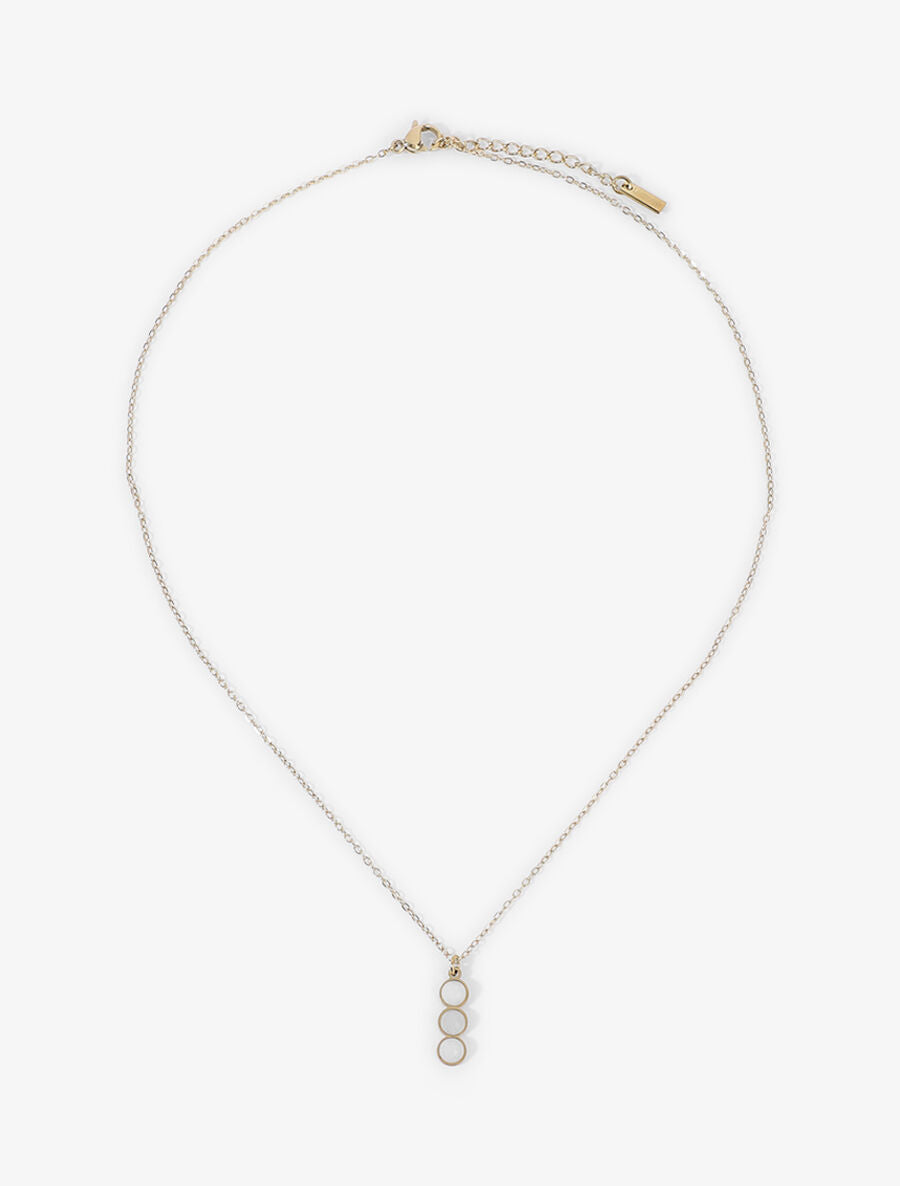 Collier à pendentif orné de 3 pierres - Or - 3