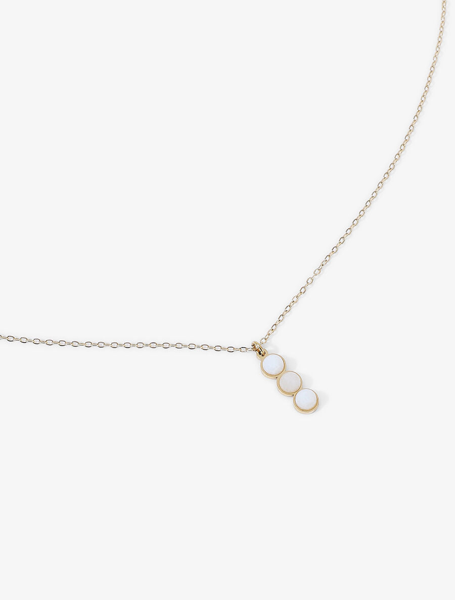 Collier à pendentif orné de 3 pierres - Or - 2