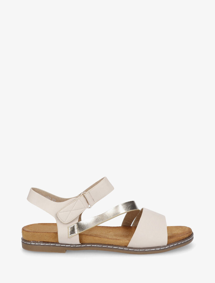 Nu-pieds irisés en simili - Beige - 5