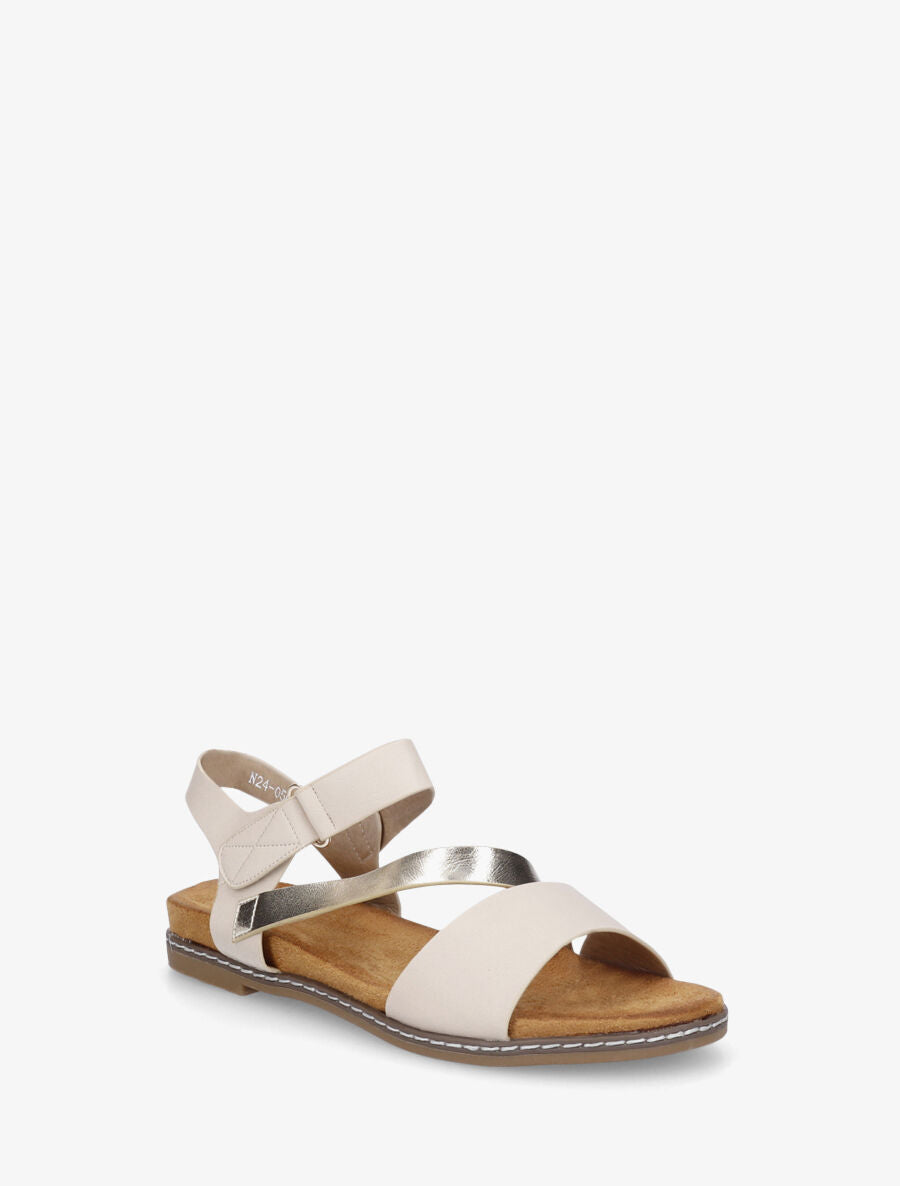 Nu-pieds irisés en simili - Beige - 2